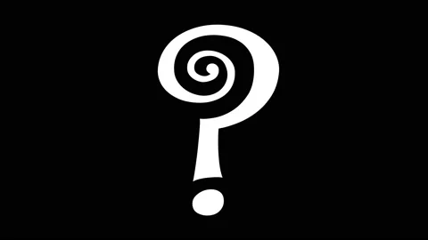 A white question mark appears on a black background. Stock Footage 166693590