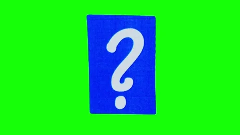 White question mark on blue piece of paper crumpling and unwrapping in stop Stock Footage 255776401