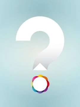 White question mark with colored dot Stock-Illustration