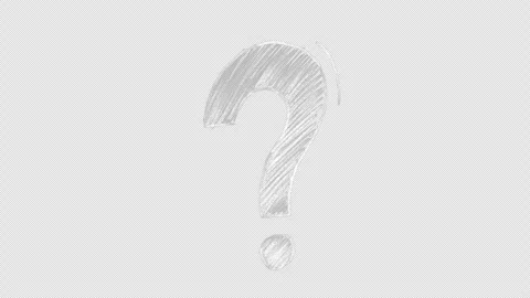 White question mark drawn in chalk, animation Stock Footage 334814922