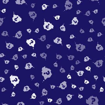 White Question mark icon isolated seamless pattern on blue background. FAQ sign Illustrazione stock