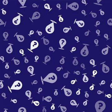 White Question mark icon isolated seamless pattern on blue background. FAQ sign Illustrazione stock