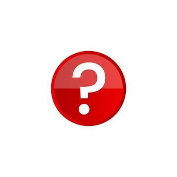 White question mark icon in red circle Stock Illustration