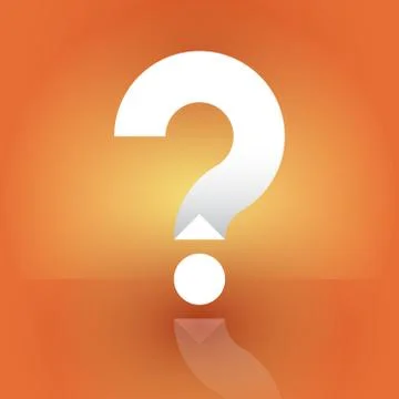 White question mark on an orange background Stock-Illustration
