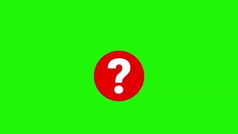 White Question Mark In Red Circle Up Down Motion Animation On Green Screen Stock Footage 330114212