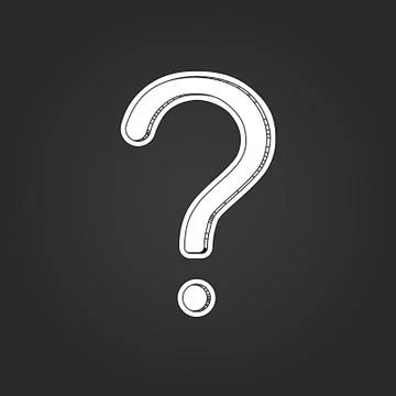 White question mark with shadow on black. Vector Illustration Stock Illustration