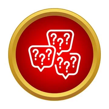 White question mark speech bubbles on red background Illustrazione stock