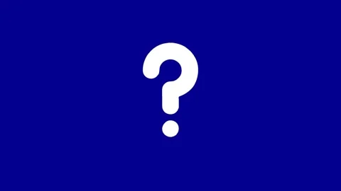 White question mark symbol on blue background animation Stock Footage 327761845