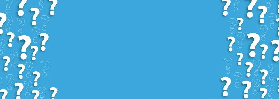 White Question Marks Blue Centre Header Stock Illustration