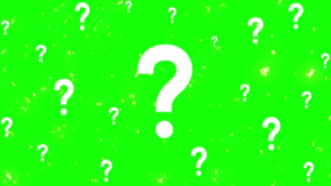 White question marks on green screen. Floating query symbols for chroma key Stock Footage 339991837