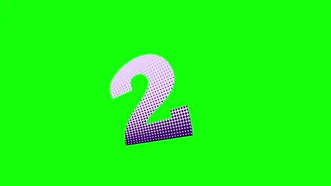 A white question sign on green screen and number 2 animated chromakey 스톡 동영상 346144395