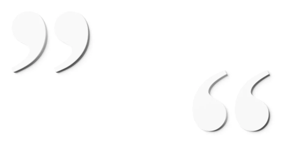 White quotation marks on white background, quote template with copy space, .. Stock Illustration