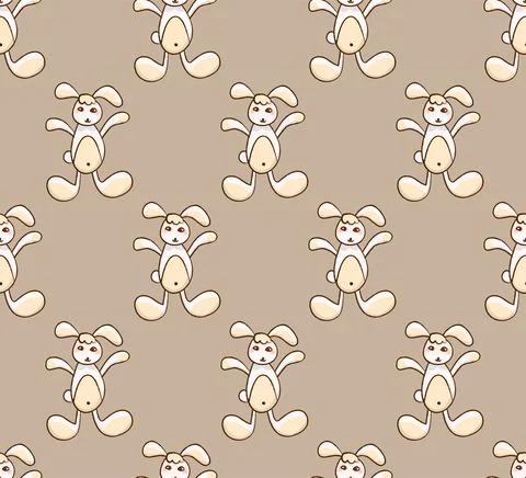 White Rabbit on Brown Background Stock Illustration