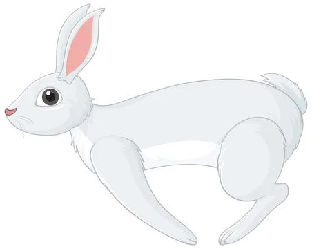 White rabbit cartoon character Stock Illustration