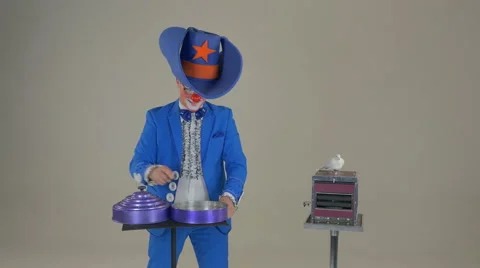 White rabbit with clown 스톡 동영상 62370181