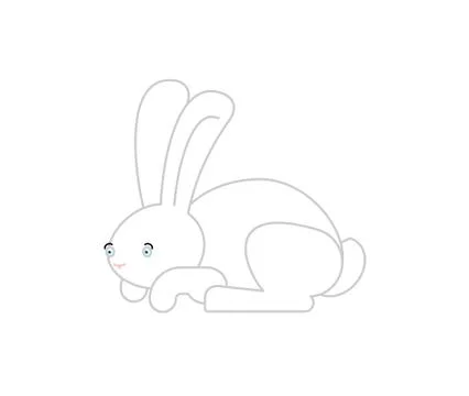 White Rabbit isolated. cute Hare. bunny Animal Stock Illustration