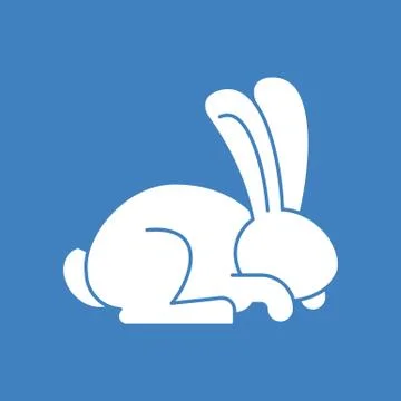 White Rabbit isolated. cute Hare. bunny Animal Stock Illustration