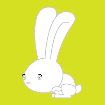 White Rabbit isolated. cute Hare. bunny Animal Stock Illustration