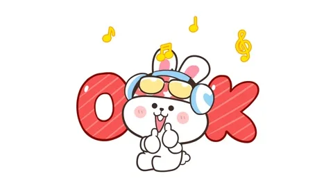 White Rabbit OK Dance - White Background for Clean Designs Video stock 282782542