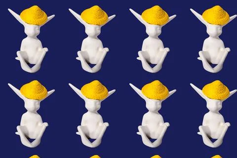 White rabbit pattern on the background Illustrazione stock