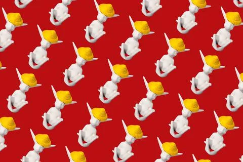 White rabbit pattern on the background Illustrazione stock