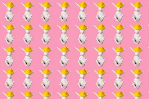 White rabbit pattern on the background Illustrazione stock