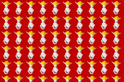 White rabbit pattern on the background Illustrazione stock