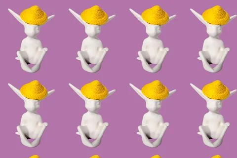 White rabbit pattern on the background Illustrazione stock