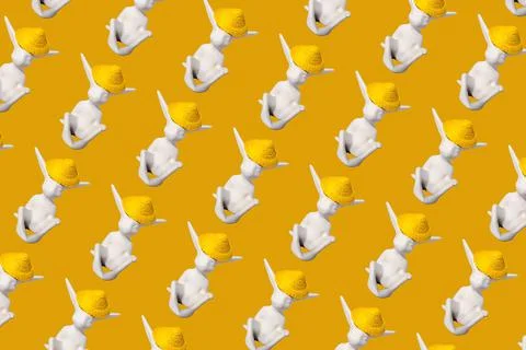 White rabbit pattern on the background Illustrazione stock