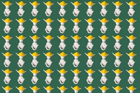 White rabbit pattern on the background Illustrazione stock