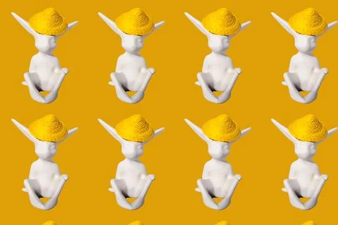 White rabbit pattern on the background Illustrazione stock