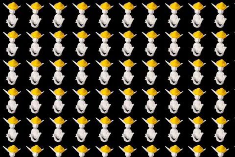 White rabbit pattern on the background Stock Photos