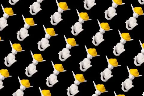 White rabbit pattern on the background Foto stock