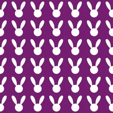 White Rabbit Purple Background Stock Illustration