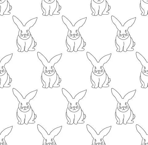 White Rabbit Seamless Background Stock Illustration