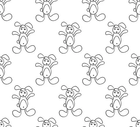 White Rabbit on White Background. Stock Illustration