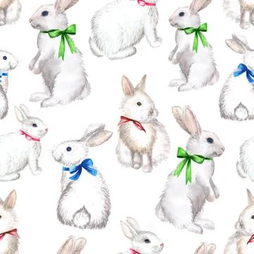 White rabbits background 스톡 일러스트