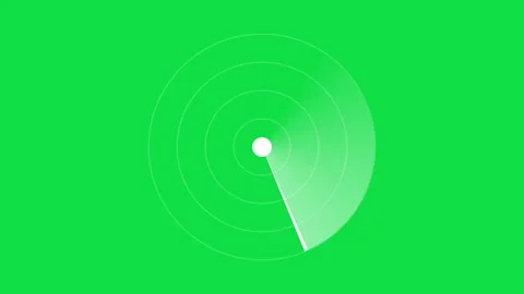 White radar screen loop animation on chroma key green screen background Stock Footage 280238938