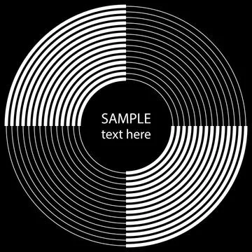 White radial concentric abstract curvy stripes Stock Illustration