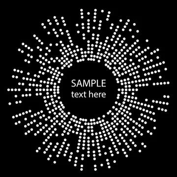 White radial concentric abstract dots Stock Illustration