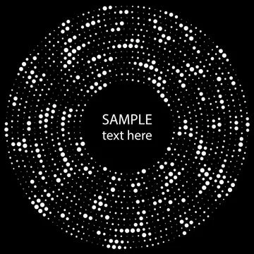 White radial concentric halftone dots Stock Illustration