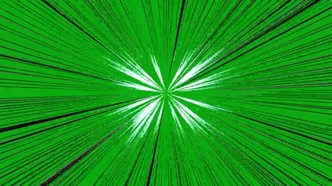 White radial speed lines center flare animated on green screen effect comic Stock Footage 335217989