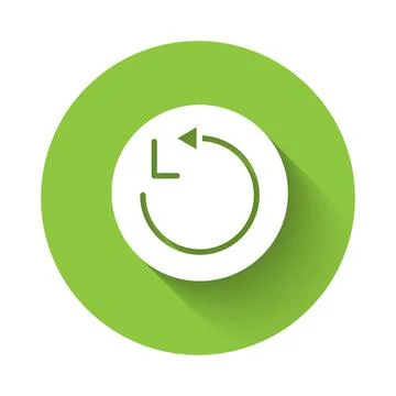 White Radius icon isolated with long shadow. Green circle button. Vector Illustrazione stock