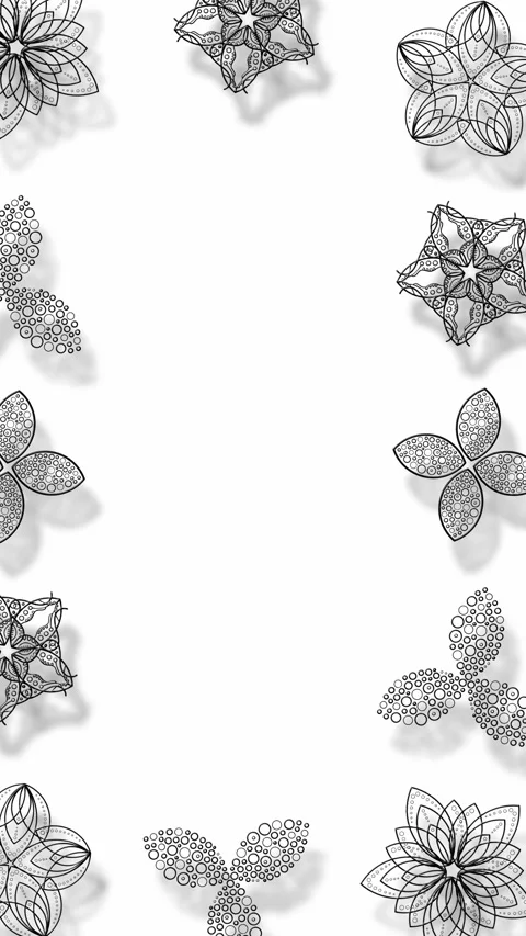 White ramadan background with floral patterns and silver geometric stars Stock Footage 325147890