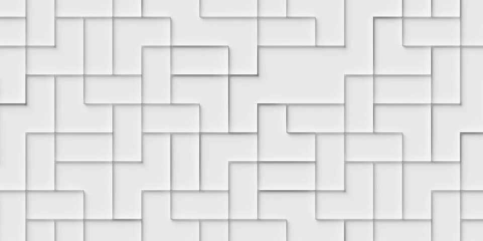 White random maze or geometry shapes polygon background wallpaper banner, f.. Stock Illustration