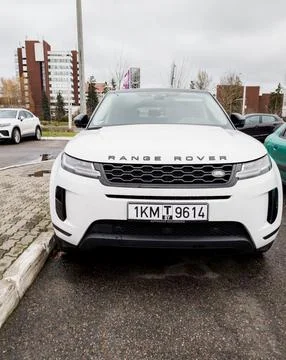 White Range Rover Evoque. Stock Photos