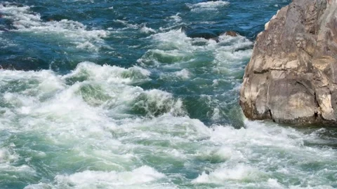 White rapids of the Potomac River at Great Falls Park in Virginia, United States Stock Footage 339275283