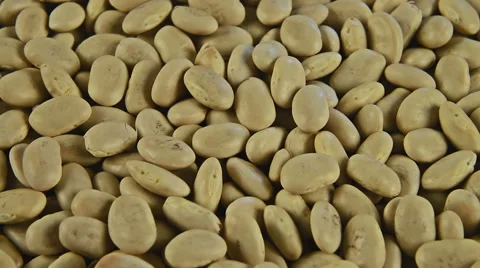 White raw beans close up rotation, able to loop Stock Footage 53357596