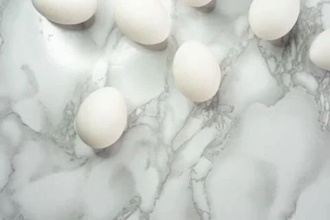 White raw eggs without packaging, whole and neat Stock Photos