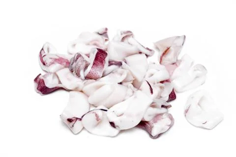 White raw squids Stock Photos